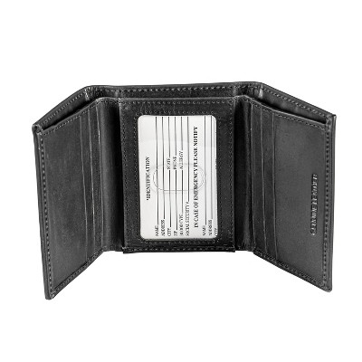 Evergreen NCAA Montana State Bobcats Black Leather Trifold Wallet Officially Licensed with Gift Box