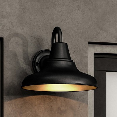Urban Ambiance Luxury Industrial Outdoor Wall Sconce 10.5''H x 12''W,  Midnight Black Finish,  Pittsburgh Collection, UHP1363