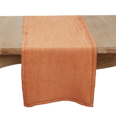 Saro Lifestyle Stonewashed Overlock Edge Table Runner