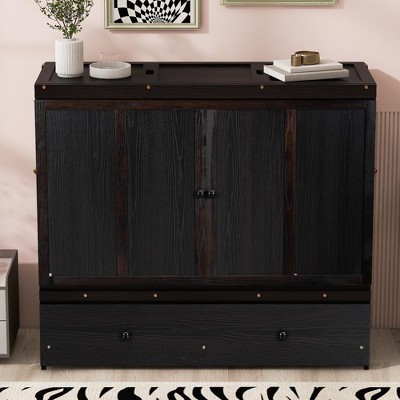 Full Size Murphy Bed with USB Port and a Large Drawer