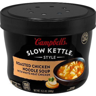 Campbell's Slow Kettle Style Roasted Chicken Noodle Soup Microwaveable Bowl - 15.5oz