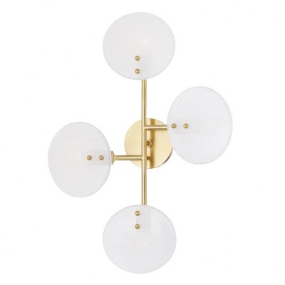 Mitzi Giselle 4 - Light Wall Light in  Aged Brass Whitecandy Shade