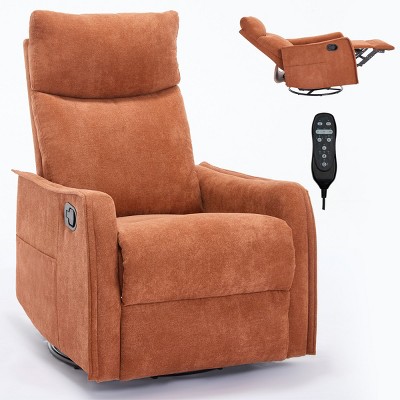 Swivel Rocker Recliner Chair with Heat and Massage, Manual Reclining Lounge Chair, Reclining Massage Armchair for Living Room - Cuddlewood