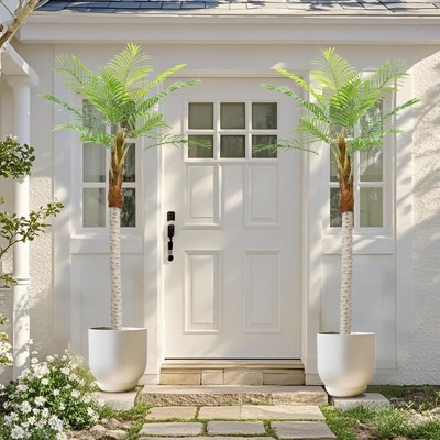 Acekool 2-Pack 82.7" Artificial Palm Trees, Realistic Faux Tropical Plants for Indoor and Outdoor Home, Office, Poolside, Balcony Décor