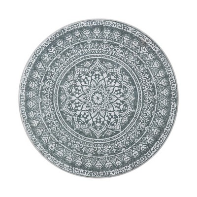 SONGMICS HOME Area Rug, 3.9x3.9/ 5.2x5.2 FT Round Rug for Bedroom, Non-Slip Carpet, Home Decor, Machine Washable, Boho Style