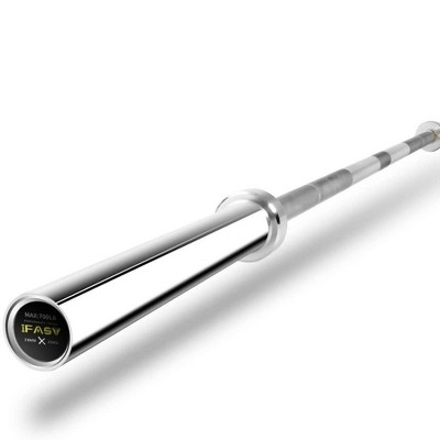 NAYSAYE Weight Bars Olympic Bar Solid Chrome with Knurled Grip and Rotating Sleeves for Home Gym and Living Room Use, Silver, 88.58"*3.54"*3.54"