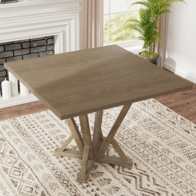 45” Solid Rubberwood Square Counter Table, Antique Finish, Rustic Distressed Look, 36” High, Seats 4
