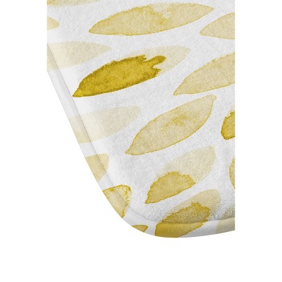 Angela Minca Yellow Watercolor Strokes Memory Foam Bath Rug Yellow - Deny Designs