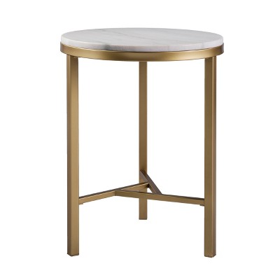Garza Marble Side Table -Midcentury Modern Style - Champagne - SEI