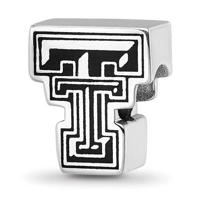 Black Bow Jewelry Sterling Silver Texas Tech Red Raiders NCAA Bead Charm