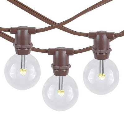 Novelty Lights 25 Feet Heavy Duty Light Strings and Sets with 25 In-Line E12 Sockets, Brown Wire PVC Stringer, 12" Spacing, End-To-End Connectable