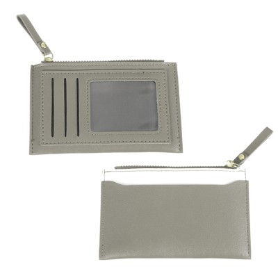 Unique Bargains PU Leather Zipper Design Credit Card Holder 2 Pcs