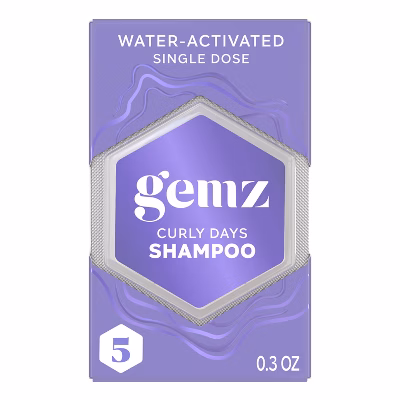 gemz Curly Days Shampoo, Curly Hair and Color Safe - 5ct/0.3oz