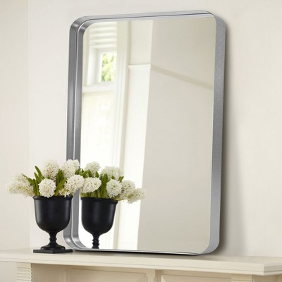 PexFix 71"x28" Aluminum alloy rectangular mirror with corners imitation electroplated silver