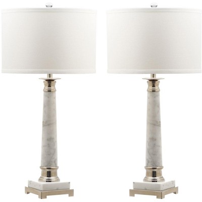 Colleen Table Lamp (Set of 2) - 31 Inch Height - LIT4277 - White Marble - Safavieh