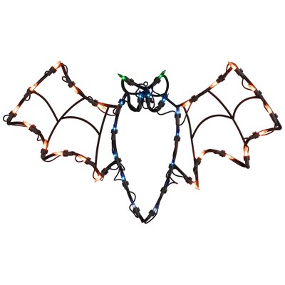 Northlight LED Lighted Bat Halloween Window Decoration - 15" - Multicolor
