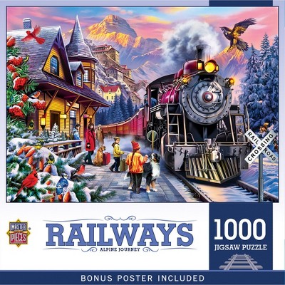 MasterPieces 1000 Piece Train Jigsaw Puzzle - Alpine Journey Winter Wonderland