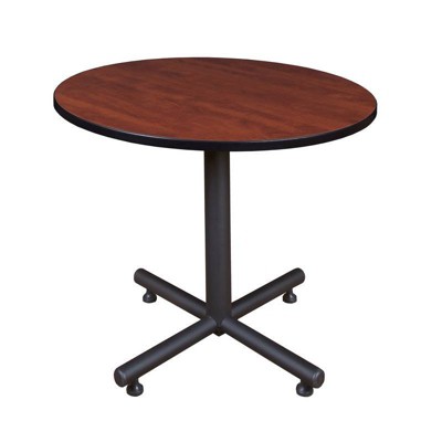42" Kobe Round X Base Breakroom Table Dining Set Cherry - Regency: Thermal Fused Laminate, Seats 4