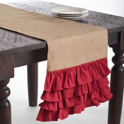 Saro Lifestyle Ruffle Design Jute Table Runner