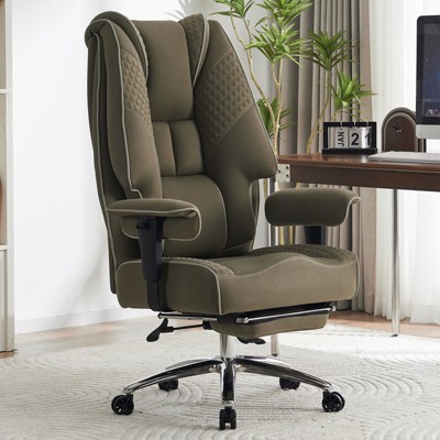 Efomao Big and Tall Ergonomic Office Chair 400lbs, Leather High Back Executive Desk Chair with Footrest