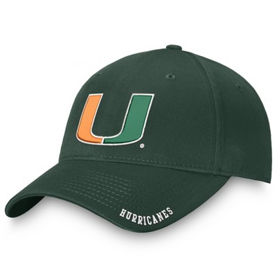 NCAA Miami Hurricanes Unstructured Washed Cotton Hat: Adjustable Lightweight Cap