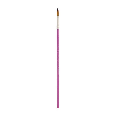 Creative Inspirations Dura-Handle Round Long Handle Paint Brush - Solid Resin Handle, Synthetic Taklon Paint Brushes, Flat Brush for Oils, Acrylics,