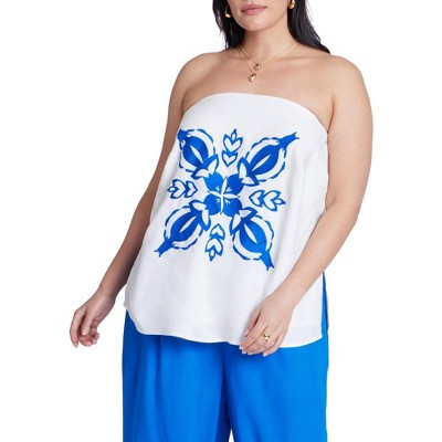 ELOQUII Embroidered Column Top