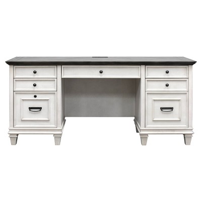 Hartford Credenza White - Martin Furniture: Executive Office Furniture with Enclosed Storage, Metal Hardware