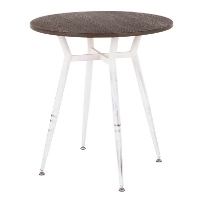 Sapphtopaz 27.75" Industrial Round Dining Table Kitchen Table Dinette Table with Metal Frame for Dining Room, Small Spaces