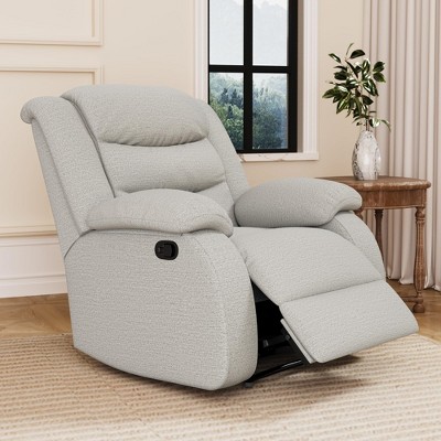 Vipbear Manual Recliner Chair,Overstuffed Recliner Single Sofa Chair with Comfortable Arm and Backrest,Comfty Home Theater Seating for Living Room