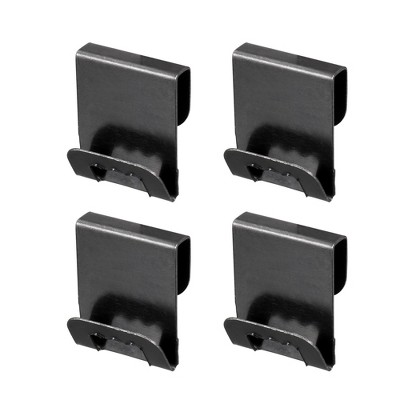 Unique Bargains S-shaped Metal Wall Mount Album Picture Hanging Clips Black 0.71" x 0.59" x 0.014" 200 Pcs