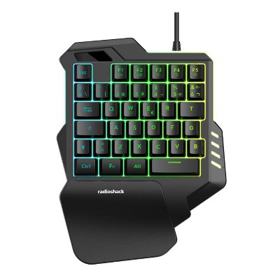 RadioShack Gaming Wired Half Keyboard,  One-Handed, RGB Backlit, Macro Keys, USB-A, 10 Million Keystrokes 2607075