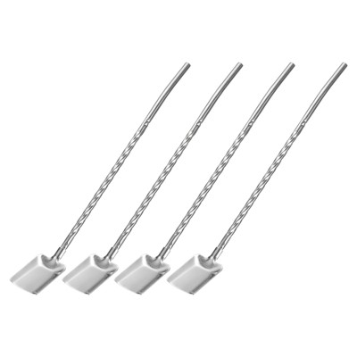 Unique Bargains Stainless Steel Reusable Long Handle Shovel Shaped Spoon Straws 4 Pcs