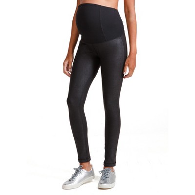 Ingrid & Isabel Faux Leather Maternity Legging with Crossover Panel