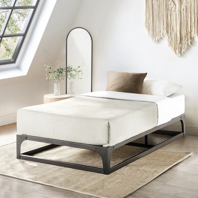 Best Price Mattress 9" Metal Hinged Corner Platform Bed Frame Black