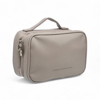 French Connection Travel Organizer Pouch – Luxe Double-Zip Toiletry & Tech Case with Handle
