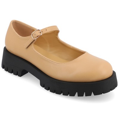 Journee Collection Women's Medium and Wide Width Kamie Mary Jane Round Toe Buckle Flats