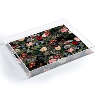 Burcu Korkmazyurek Dark Garden Acrylic Tray - Deny Designs