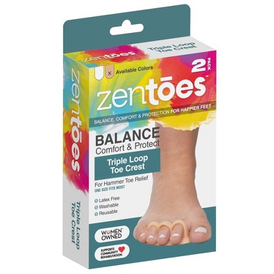 ZenToes Triple Loop Toe Crest for Hammer Toes - Beige - 2pk