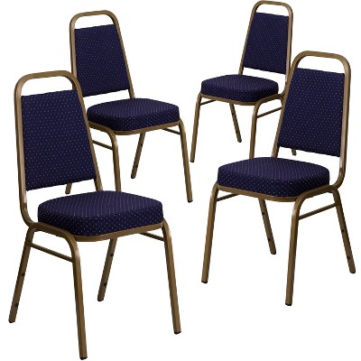 Emma and Oliver 4 Pack Trapezoidal Back Stacking Banquet Chair