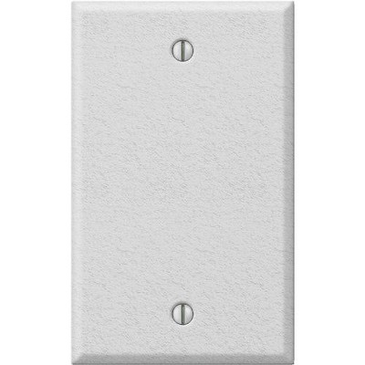 Amerelle 1-Gang Standard Stamped Steel Blank Wall Plate, White Wrinkle