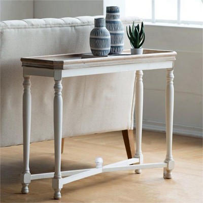 Cerys 42" Length Farmhouse Console Table Entryway Sideboard,with Natural Wood Top And Distressed Finish Alcott Rectangle Console Table-Maison Boucle