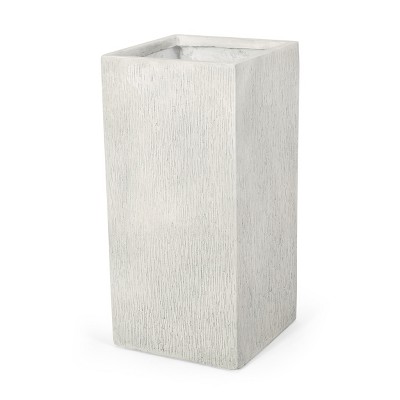 Syemin Planter, Floor Standing Rectangular Planter, Modern Design Outdoor Planter for Garden, Patio Door, White, 13.25"*13.25"*28"