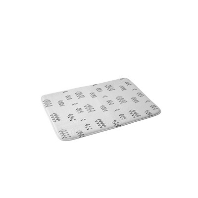 June Journal Minimalist Triangles Memory Foam Bath Rug Black - Deny Designs
