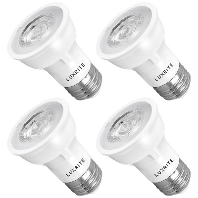 Luxrite PAR16 LED Bulb, 5.5W, 50W Equivalent, 2700K Warm White, 450 Lumens, Dimmable, Enclosed Fixture Rated,ETL, Damp Rated, E26 Base 4 Pack