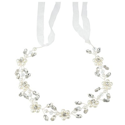 Unique Bargains Women's Flower Headpiece Silver Tone 1 Pc