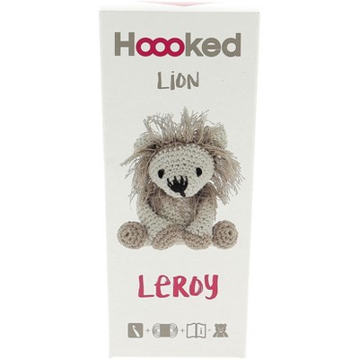 Hoooked Amigurumi DIY Kit W/Eco Barbante Yarn-Lion Leroy - Beige & Taupe