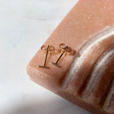 Skinny Midi Bar Earrings in Gold, Rose Gold, Silver - Honeycat