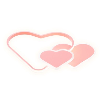 YIYIBYUS Heart-shaped Dimmable LED Ceiling Light with Remote Control, Pink