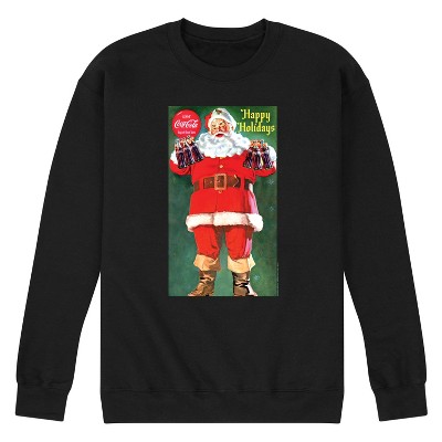 Men's - Coca-Cola - Vintage Santa With Coca Cola Bottles Graphic Fleece Sweatshirt